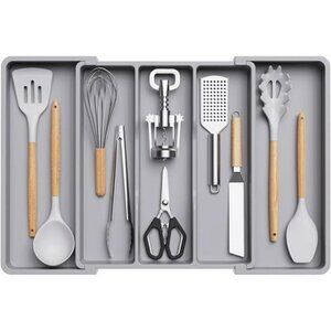 Utensil Organizer for Kitchen Drawers Expandable Cooking Utensil Tray Storage